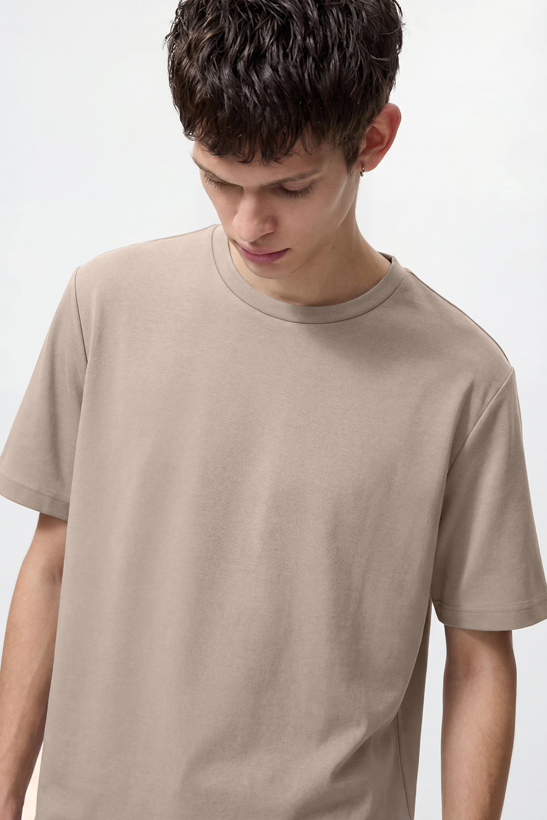 KOKO Modal Relaxed Crew Neck T-Shirt – Black & Clay