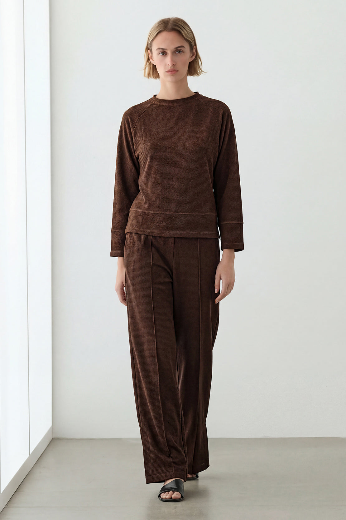 KOKO Textured Knitted Top - Brown