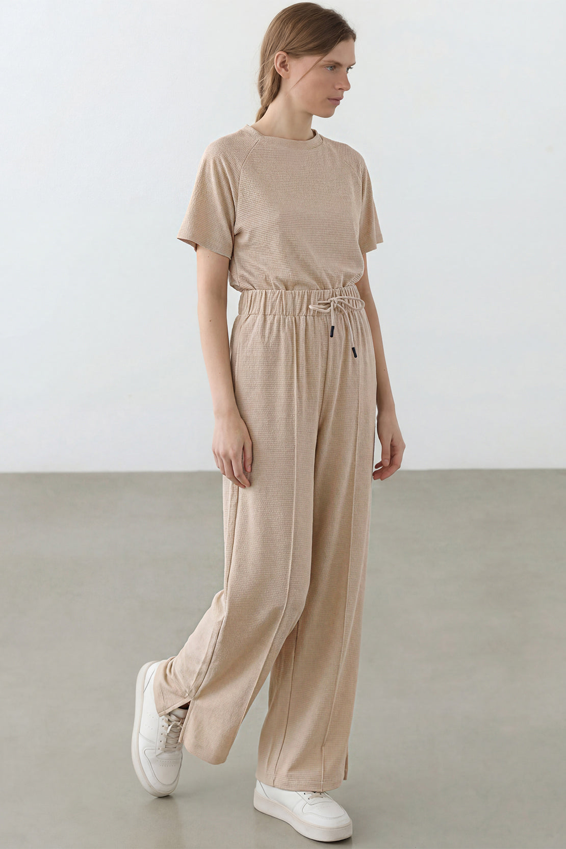 KOKO Textured Knit Relaxed Fit Trouser -Coffee, Black, Clay & Brown
