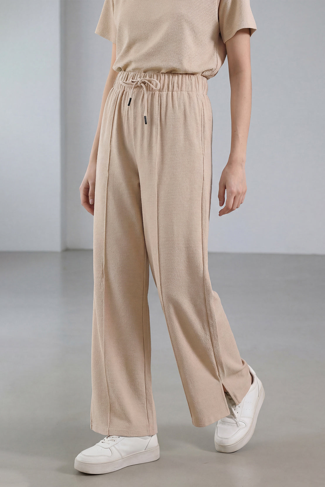 KOKO Textured Knit Relaxed Fit Trouser -Coffee, Black, Clay & Brown