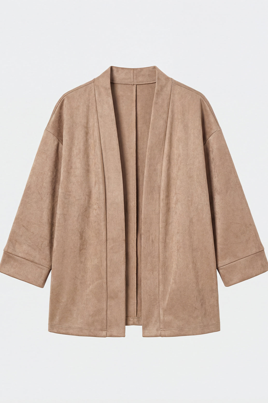 KOKO Suede Open-Front Wrap - Black & Camel