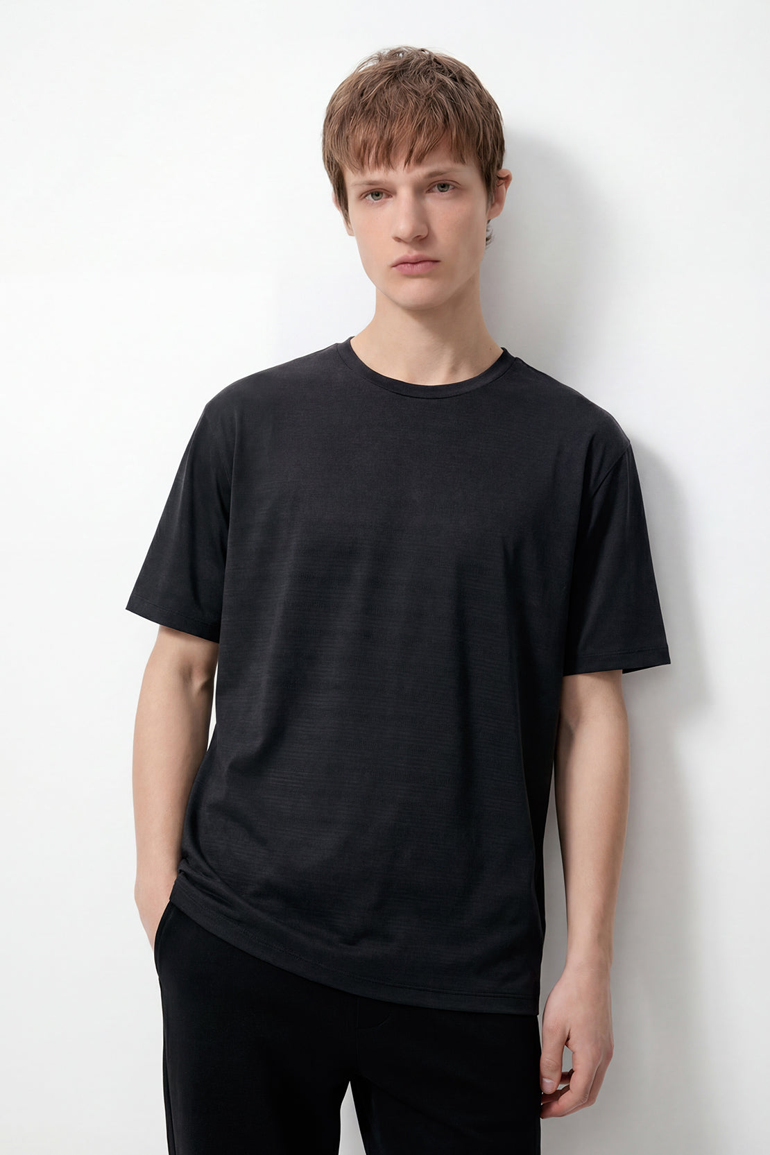 KOKO Knitted Mesh Crew Neck T-Shirt - White, Black, Navy, Blue, Grey & Jet Black