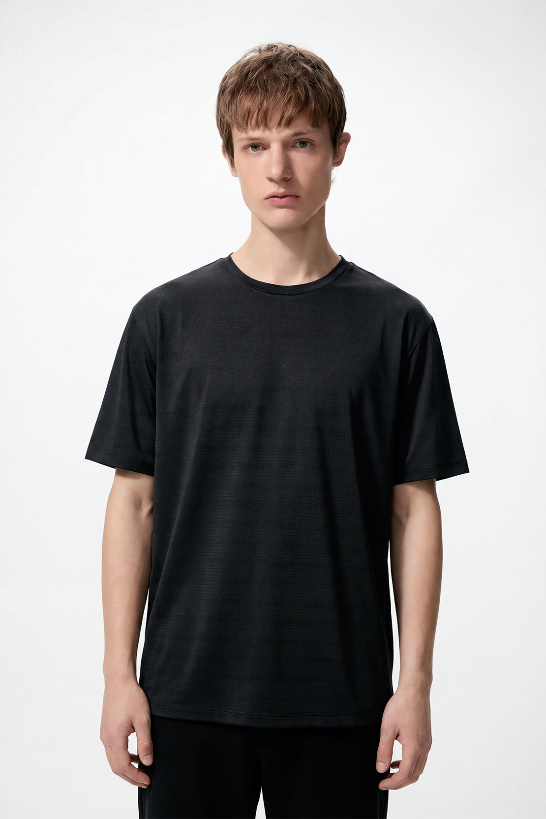 KOKO Knitted Mesh Crew Neck T-Shirt - White, Black, Navy, Blue, Grey & Jet Black