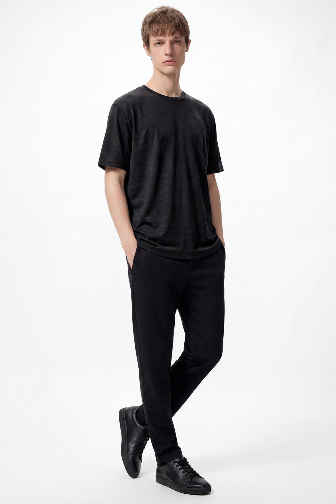 KOKO Knitted Mesh Crew Neck T-Shirt - White, Black, Navy, Blue, Grey & Jet Black