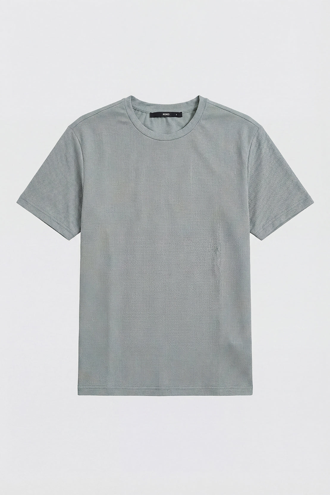 KOKO Knitted Mesh Crew Neck T-Shirt - White, Black, Navy, Blue, Grey & Jet Black