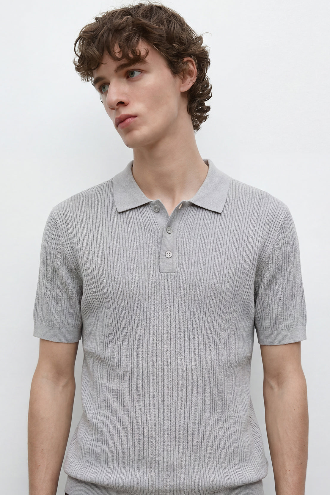 KOKO Core Knit Polo – Silver Grey