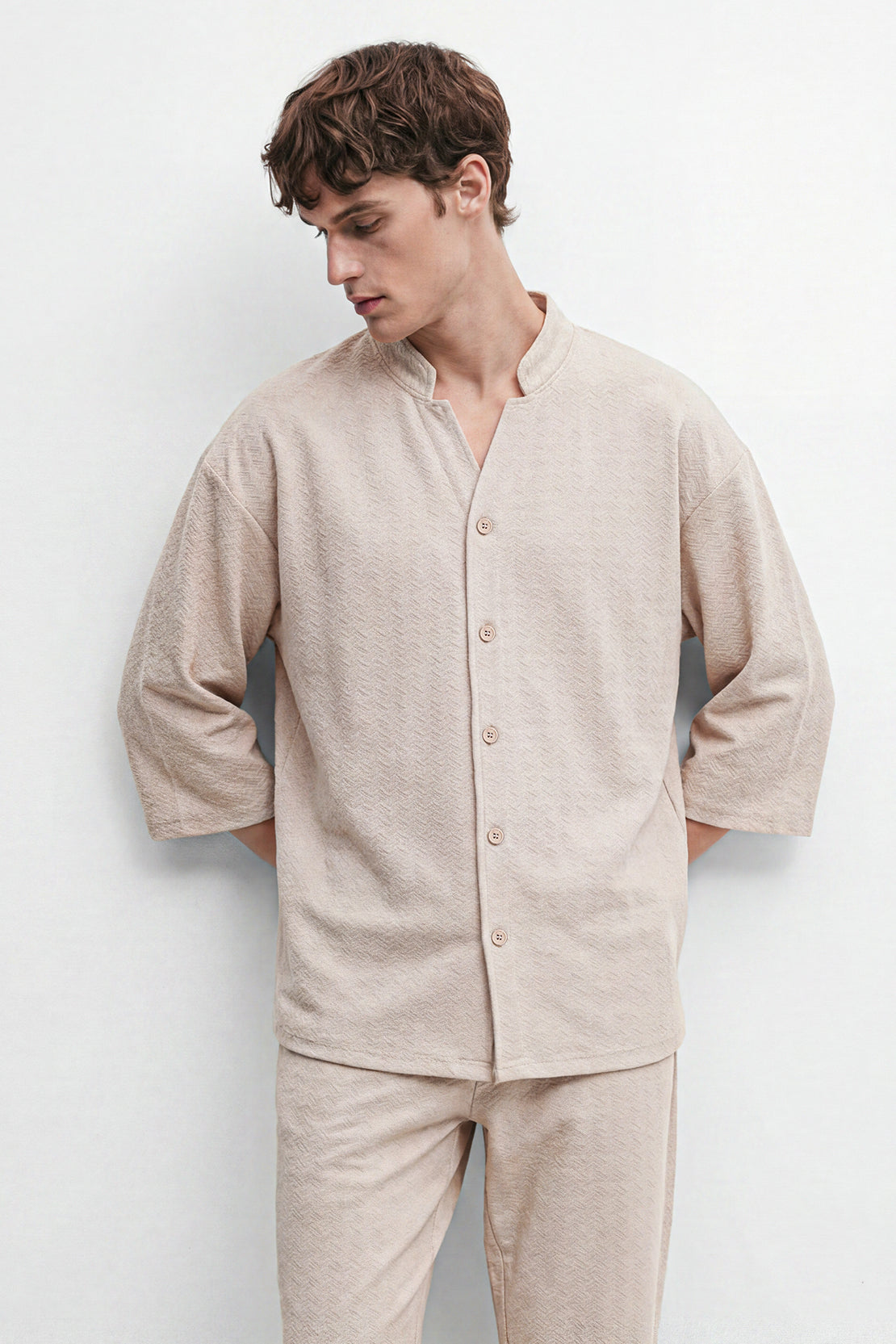 KOKO Textured Knit Shirt – beige