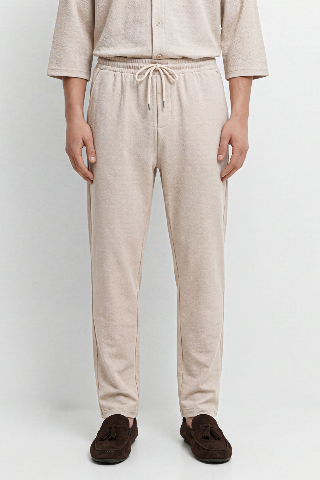KOKO Textured Knit Relaxed Pants – Camel