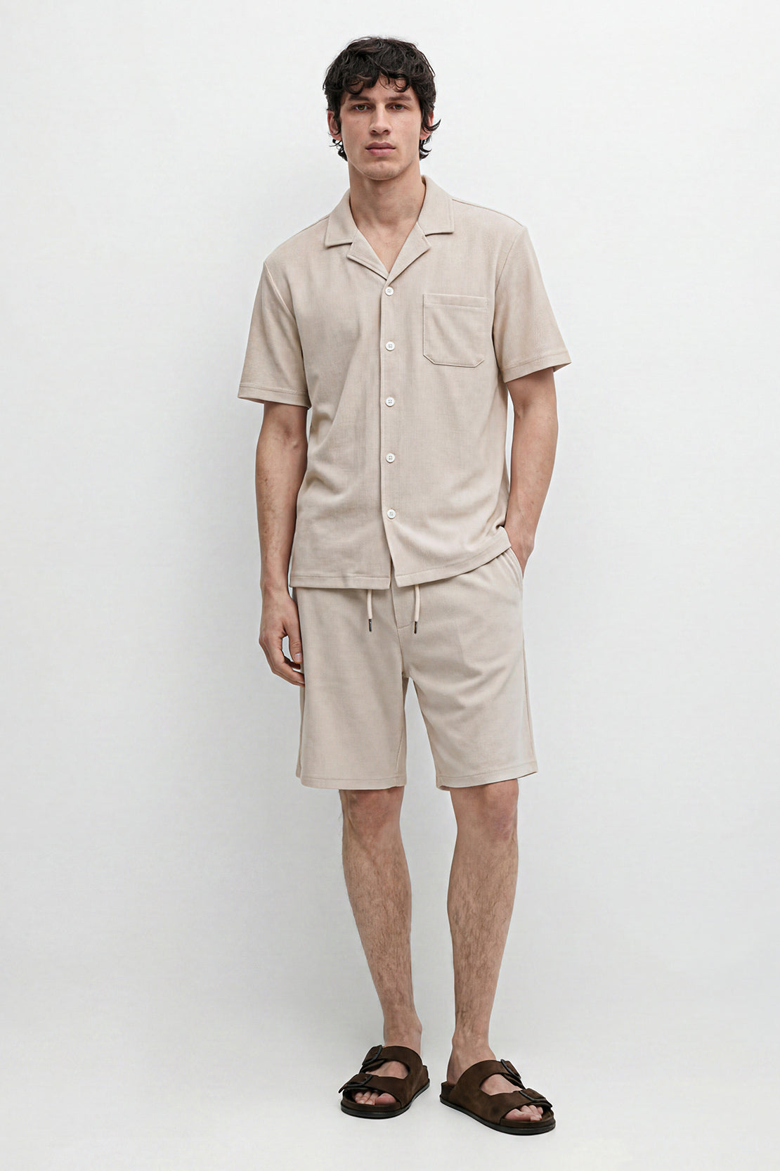 KOKO Bubble Knit Shorts – Beige