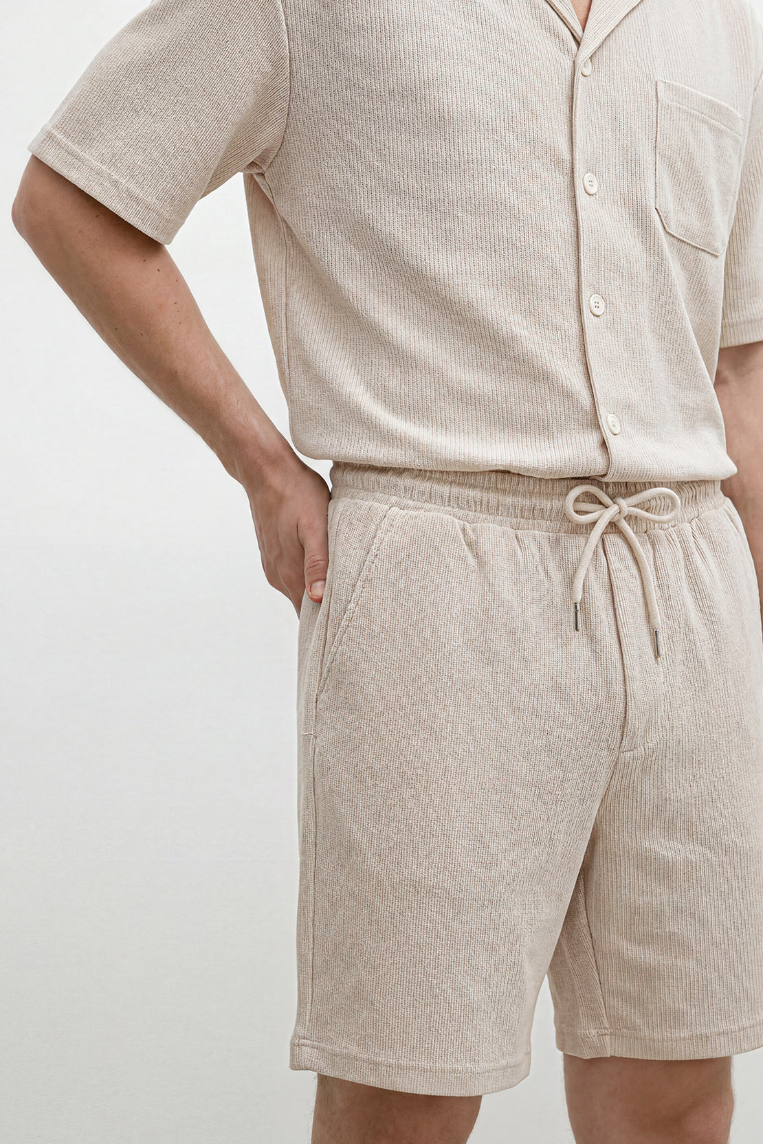 KOKO Bubble Knit Shorts – Beige