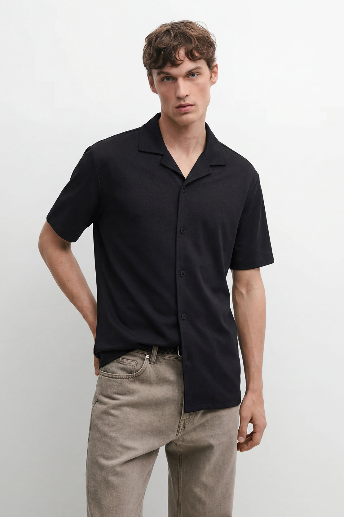 KOKO Soft Knit Short Sleeve Shirt – Black