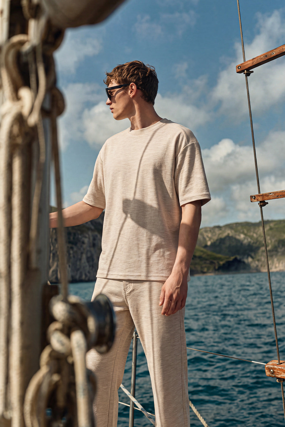 KOKO Air Rib Drop Shoulder T-Shirt – Apricot