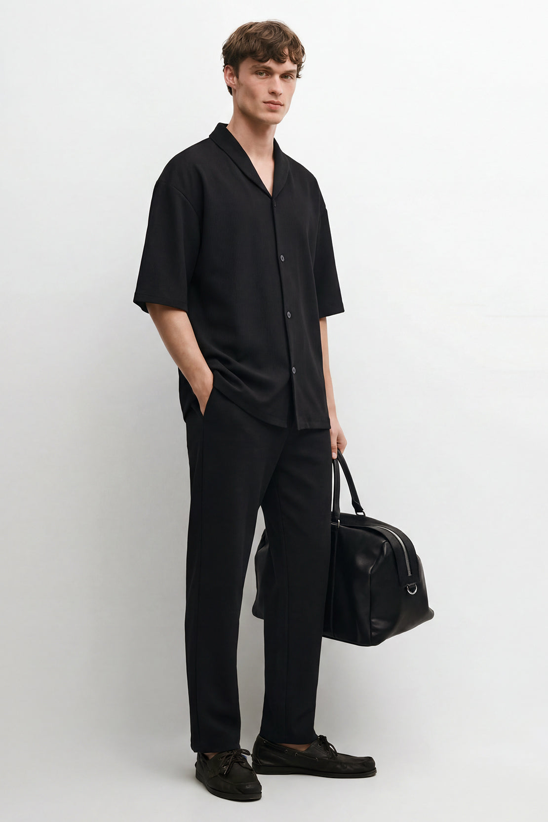 KOKO Craft Knit Relaxed Co-Ord Shirt – Black