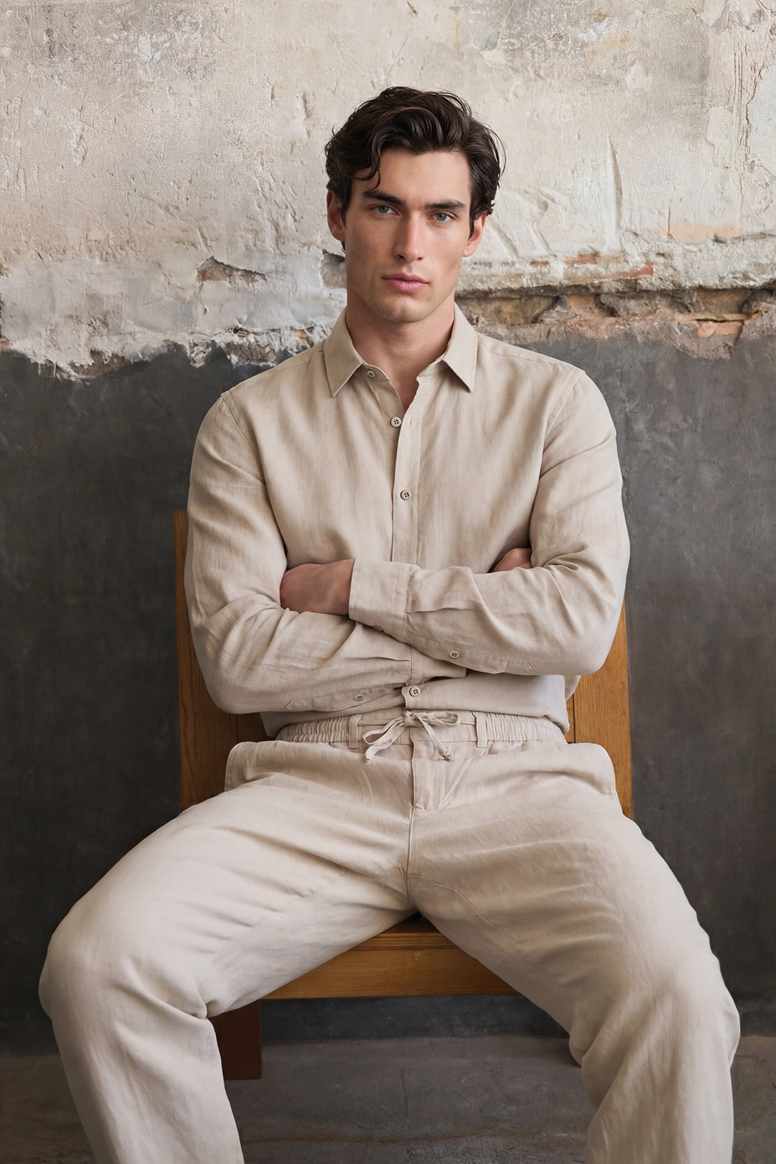 KOKO Linen Button Down Shirt & Relaxed Pants – Beige