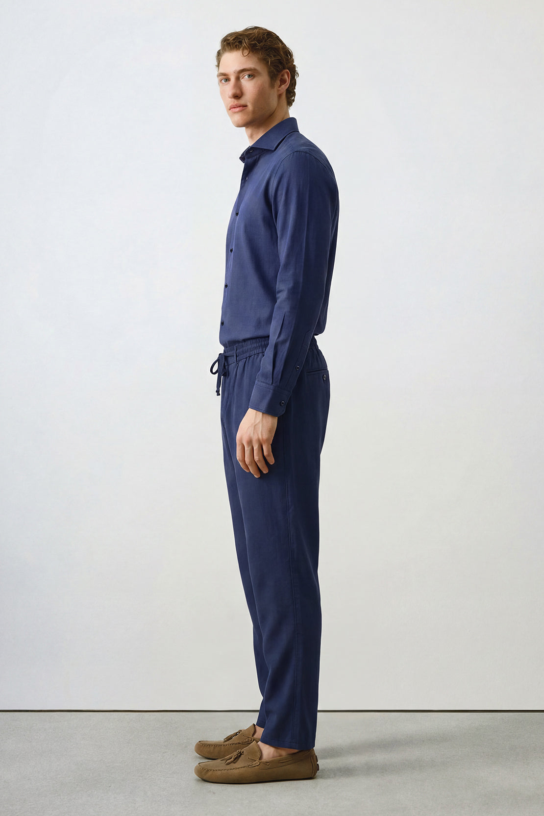 KOKO Linen Button Down Shirt – Navy