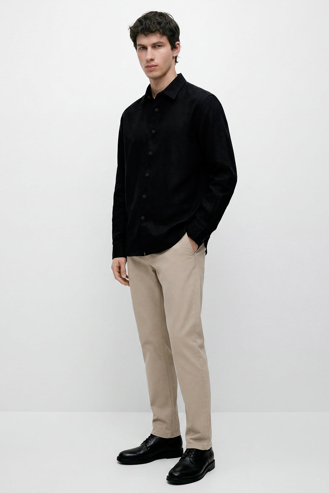 KOKO Cloud Weave Button-Down Shirt – Black