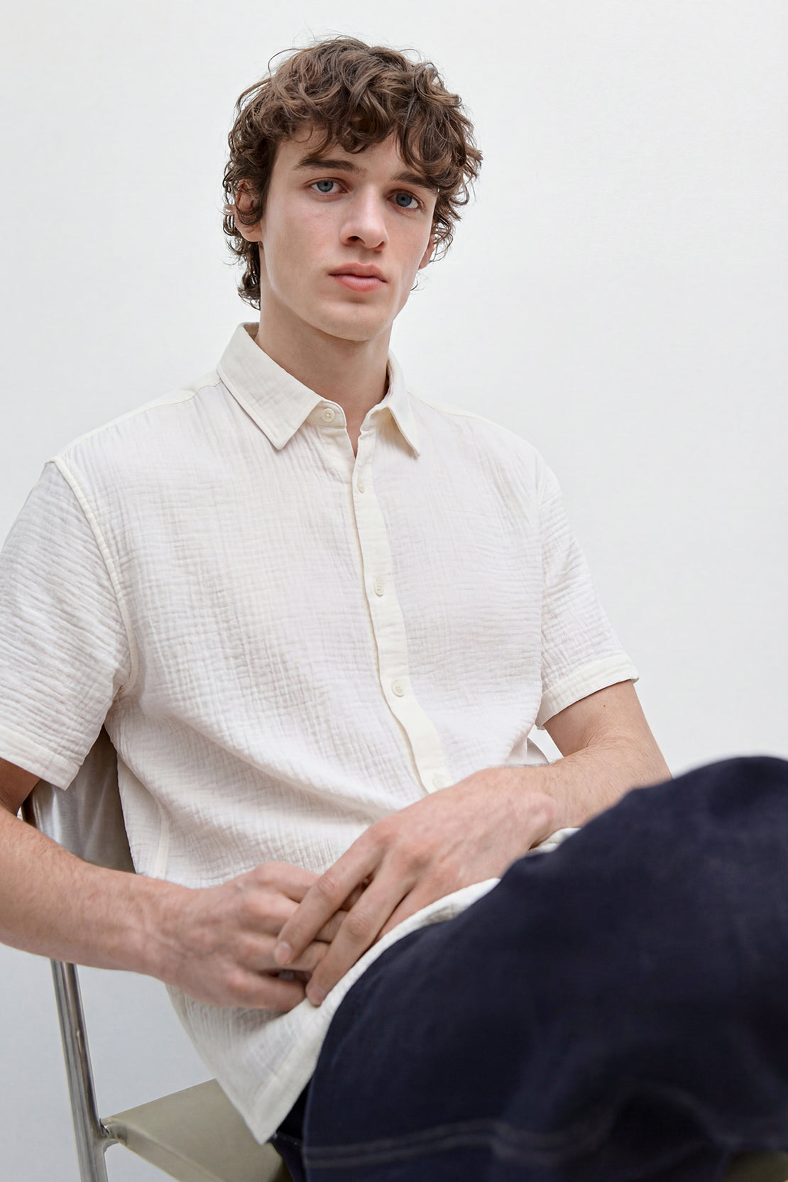 KOKO Air Muslin Button-Down Shirt – White