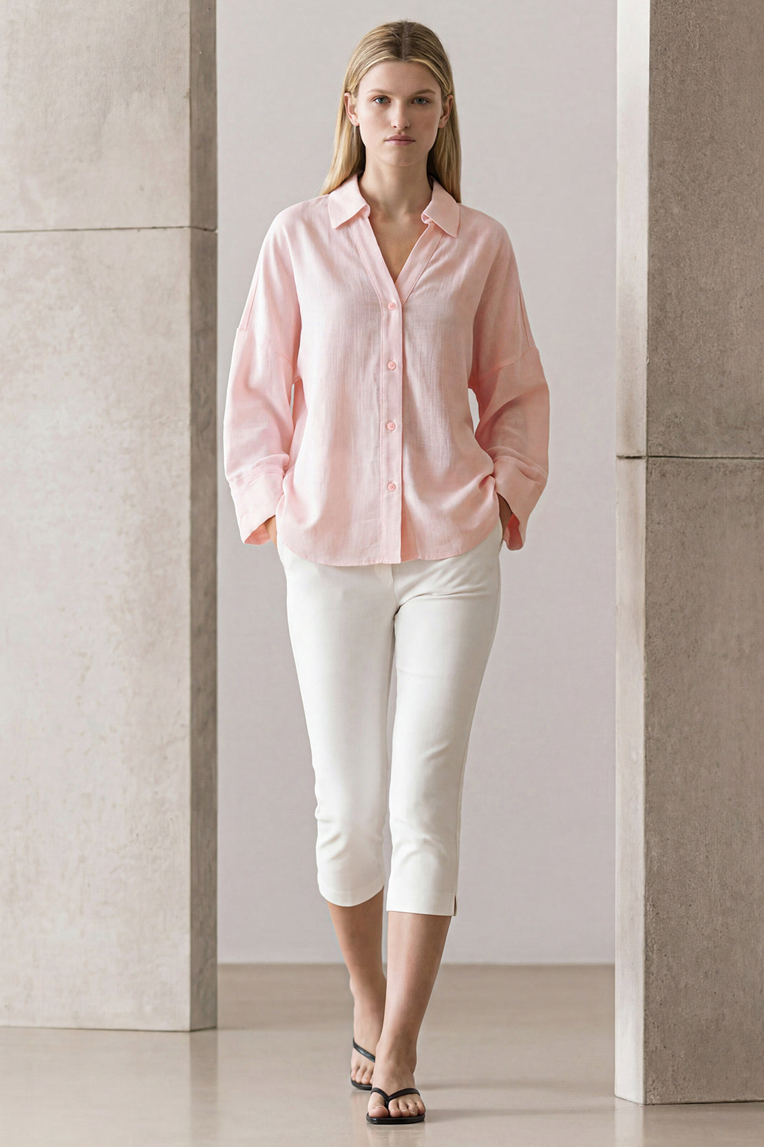 KOKO Cloud Linen Relaxed Shirt – pink