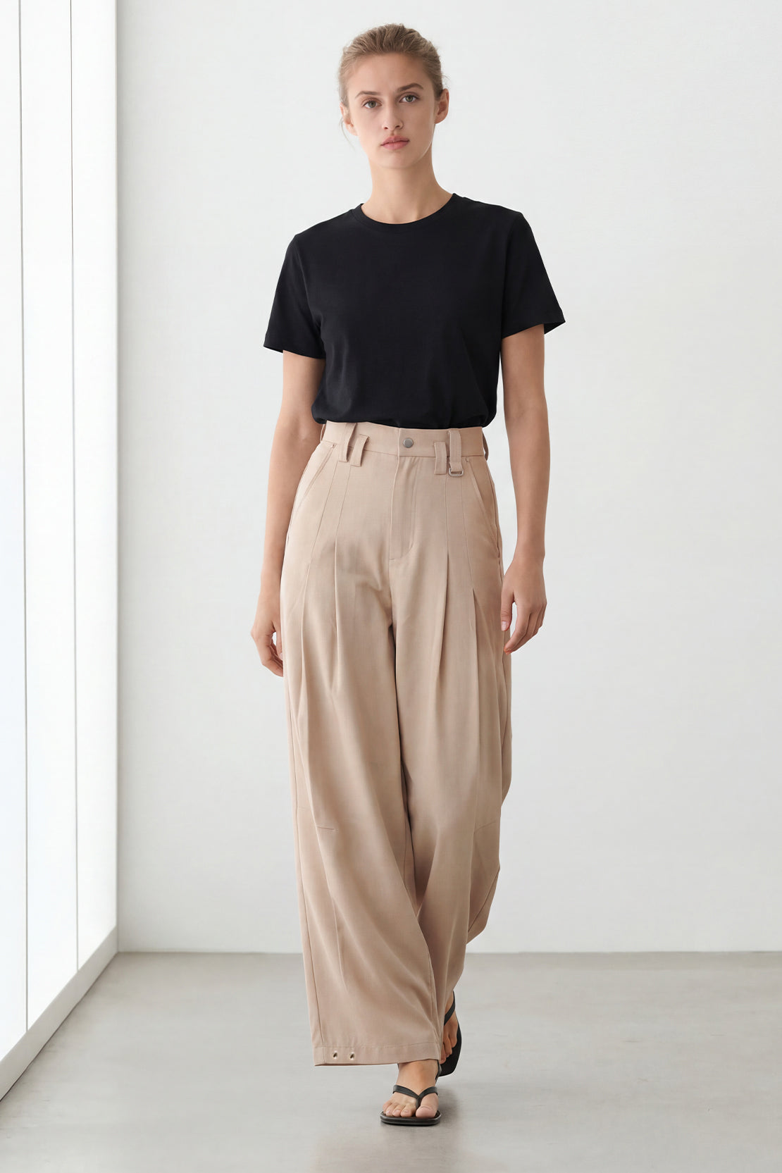KOKO Signature Weave Wide-Leg Pants – Khaki