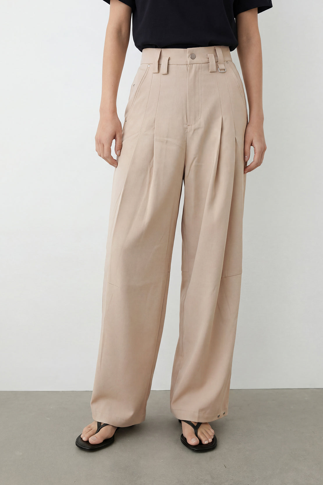KOKO Signature Weave Wide-Leg Pants – Khaki