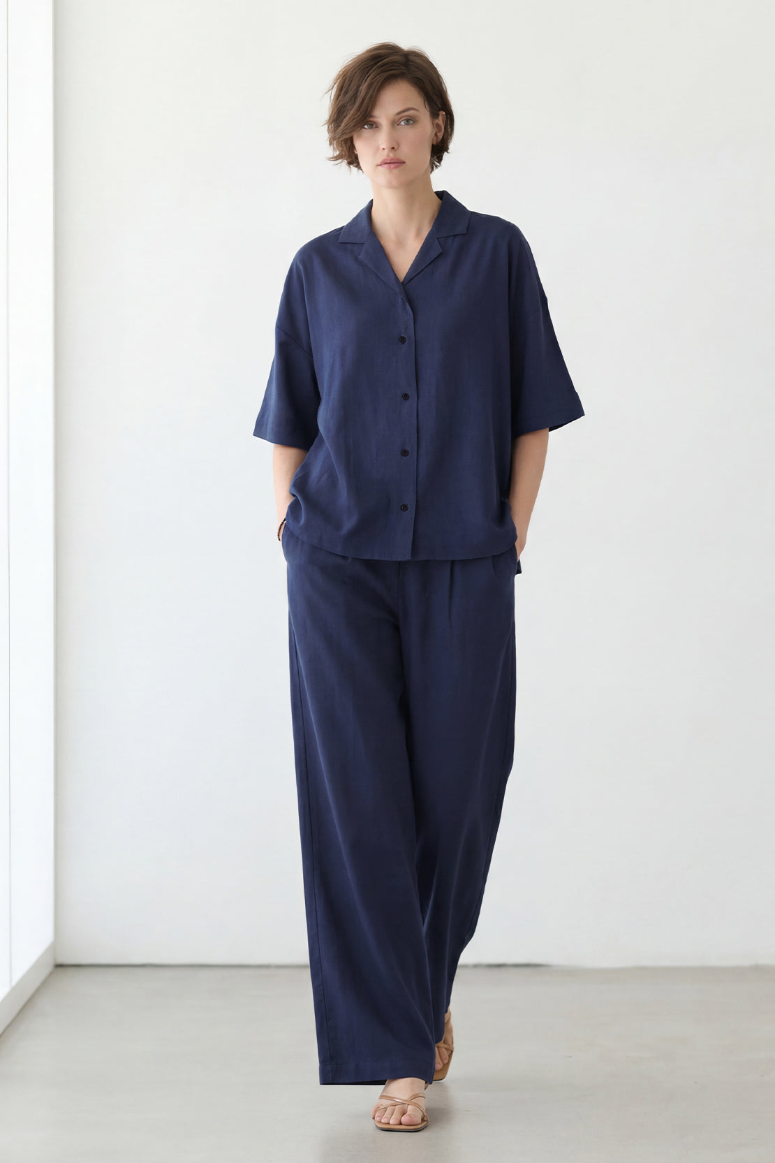 KOKO Looma Linen Relaxed Shirt – Navy