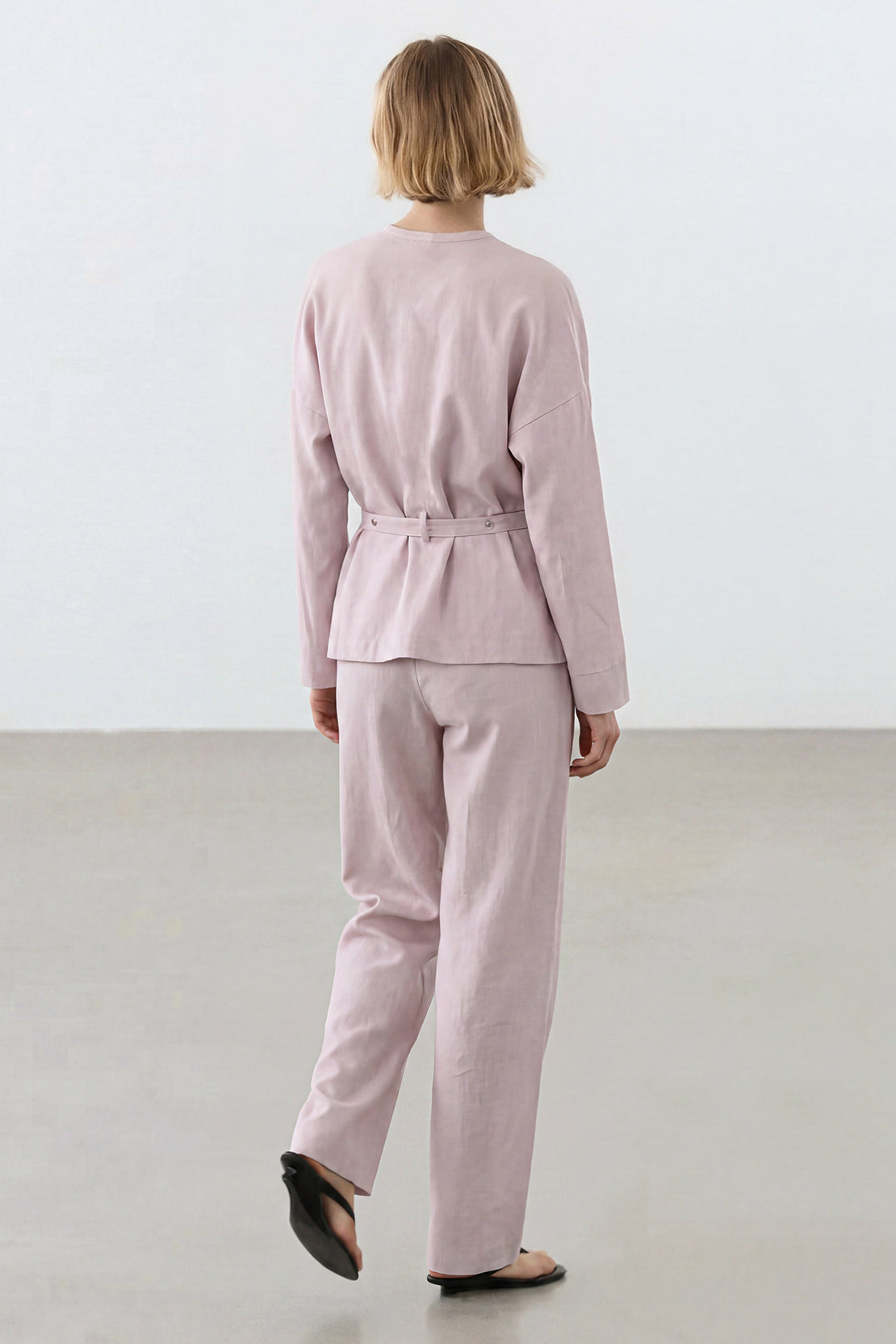 KOKO Structured Linen Zip-Up Top – Lavender