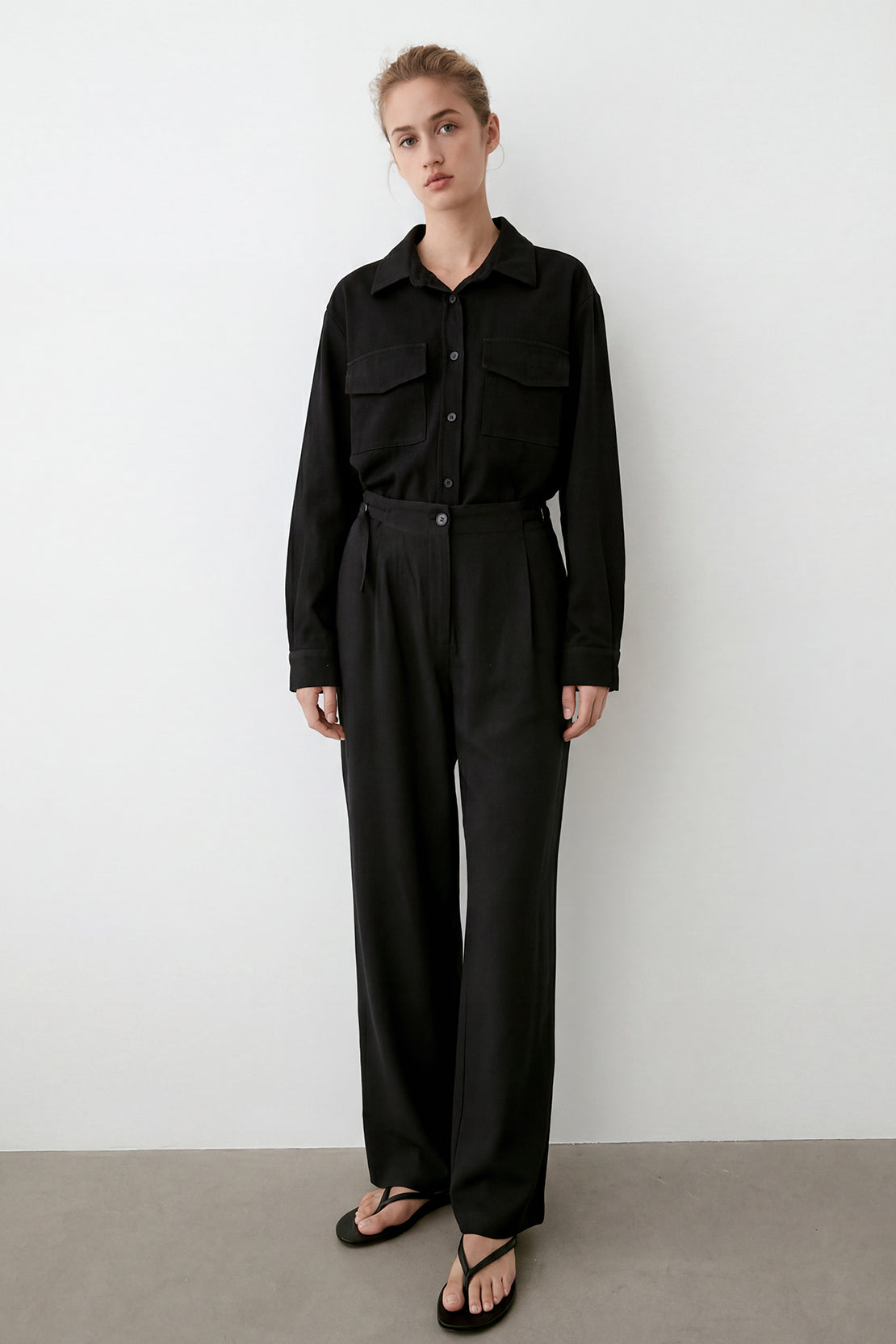 KOKO Modern Weave Buckle Pants – Black