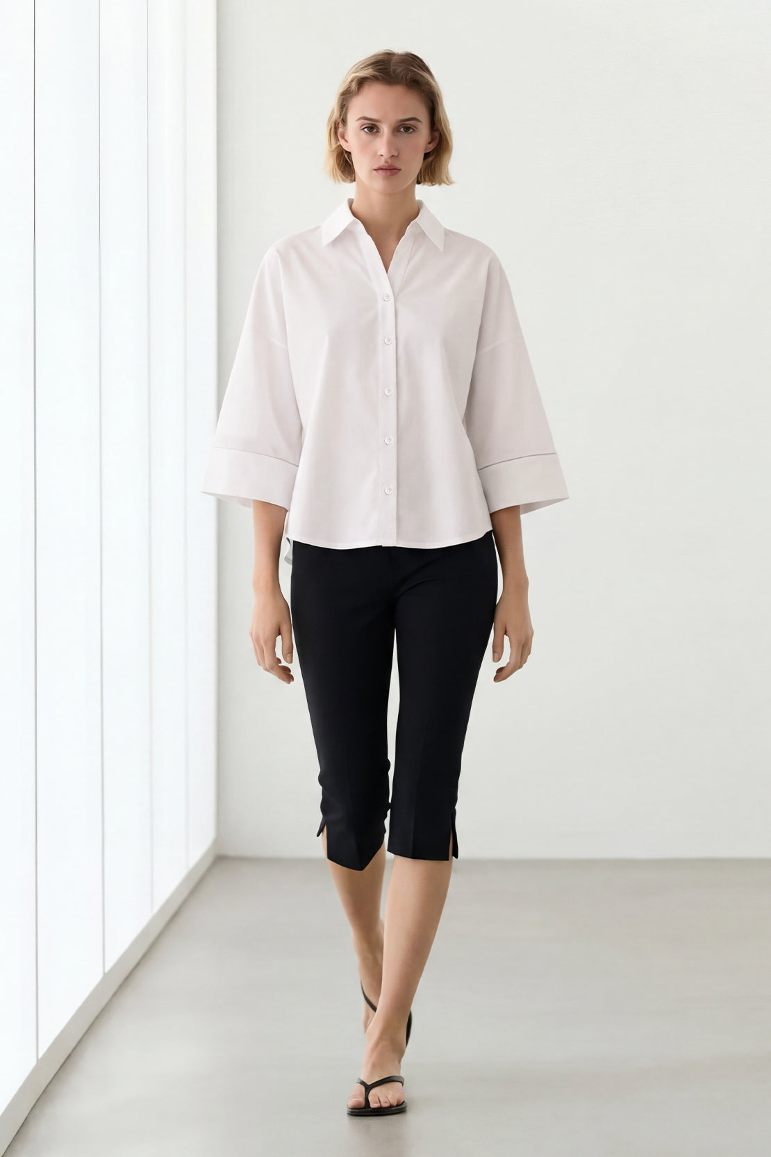 KOKO Cloud Canvas Button-Down Top – Off white
