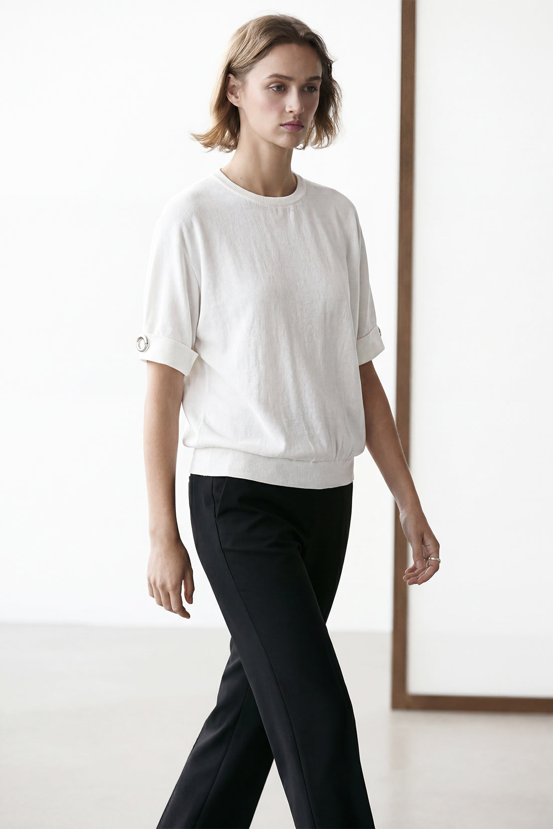 KOKO Neo Mesh Relaxed Statement Top – Off-White