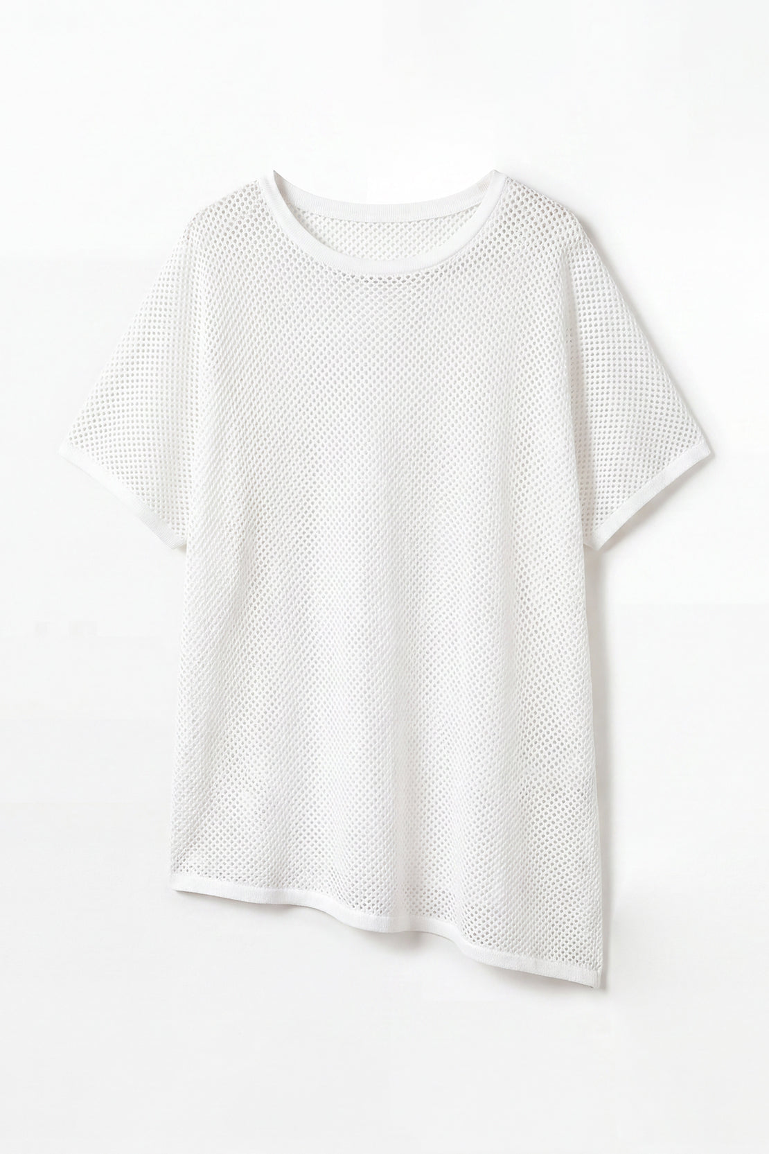 KOKO Mesh Knit Relaxed Top – White