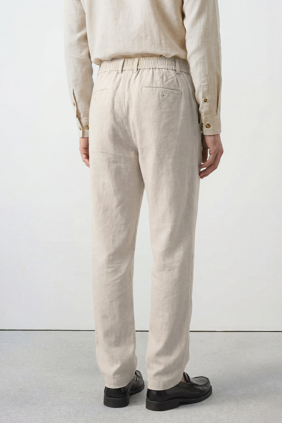 KOKO Linen Relaxed Straight Fit Trouser – Apricot Grey