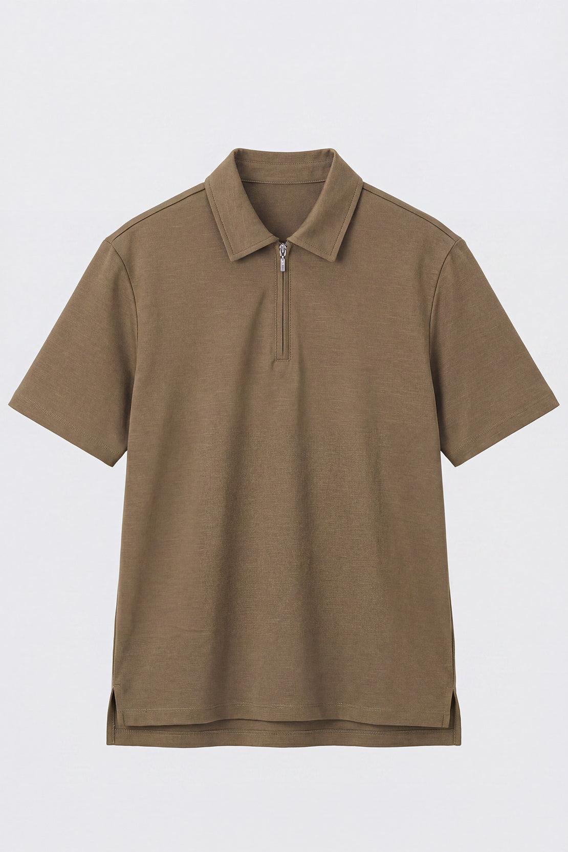 KOKO Modal Blend Half-Zip Polo – Olive, Black & Silver