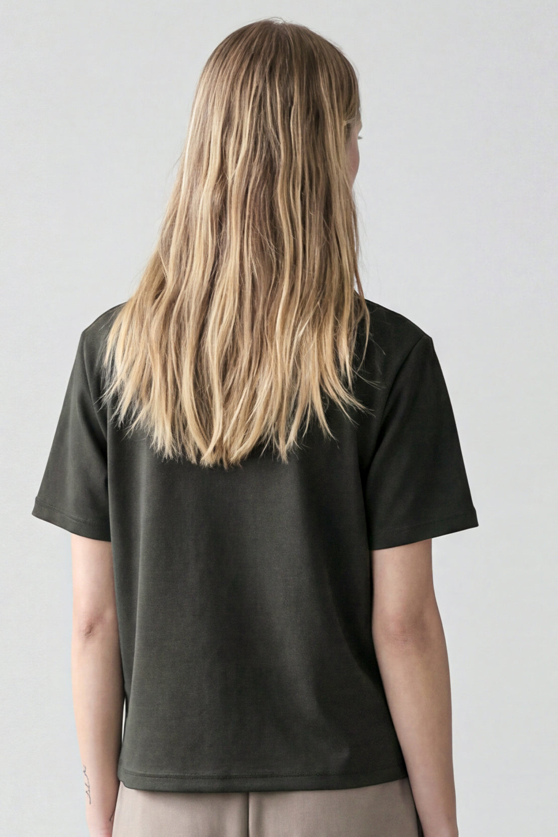 KOKO Modal Blend Sculpted Detail Top – Olive & Brown