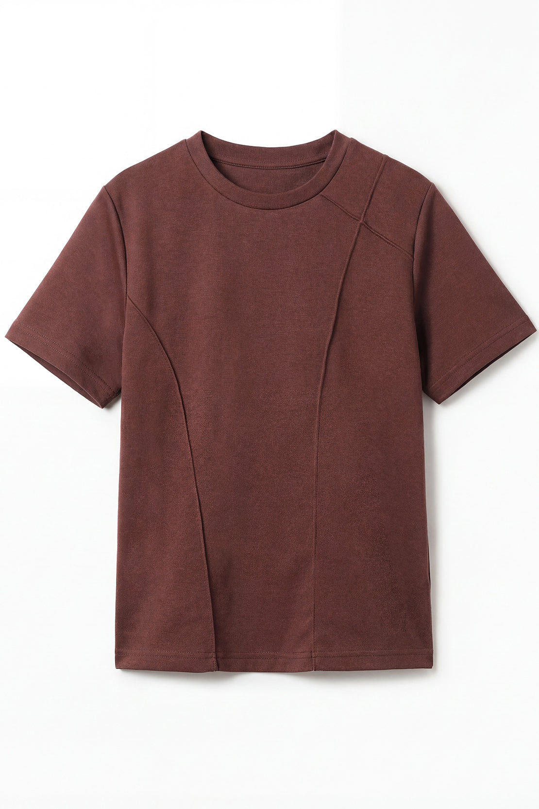 KOKO Modal Blend Sculpted Detail Top – Olive & Brown