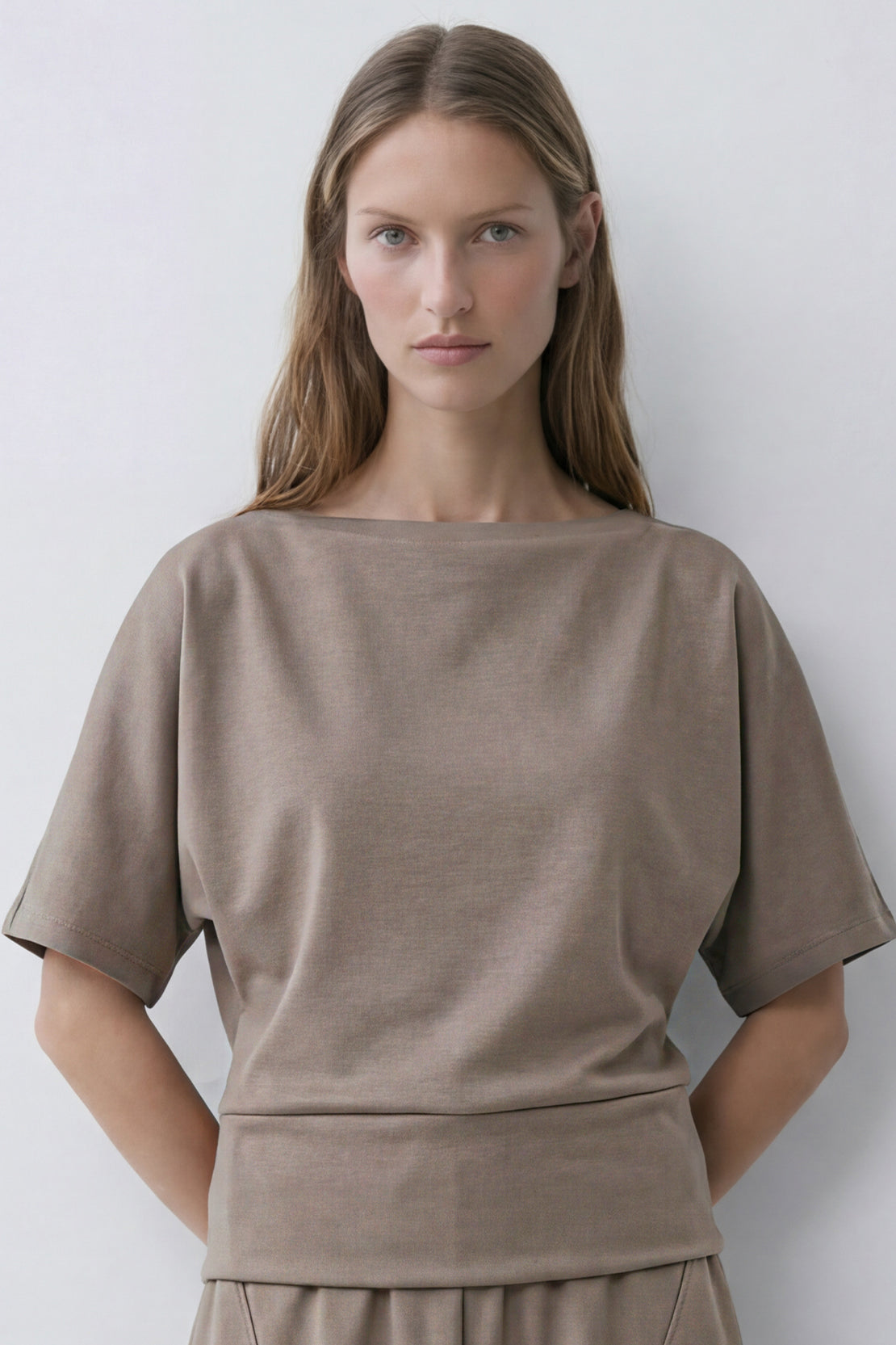 KOKO Modal Relaxed Boat Neck Top – clay