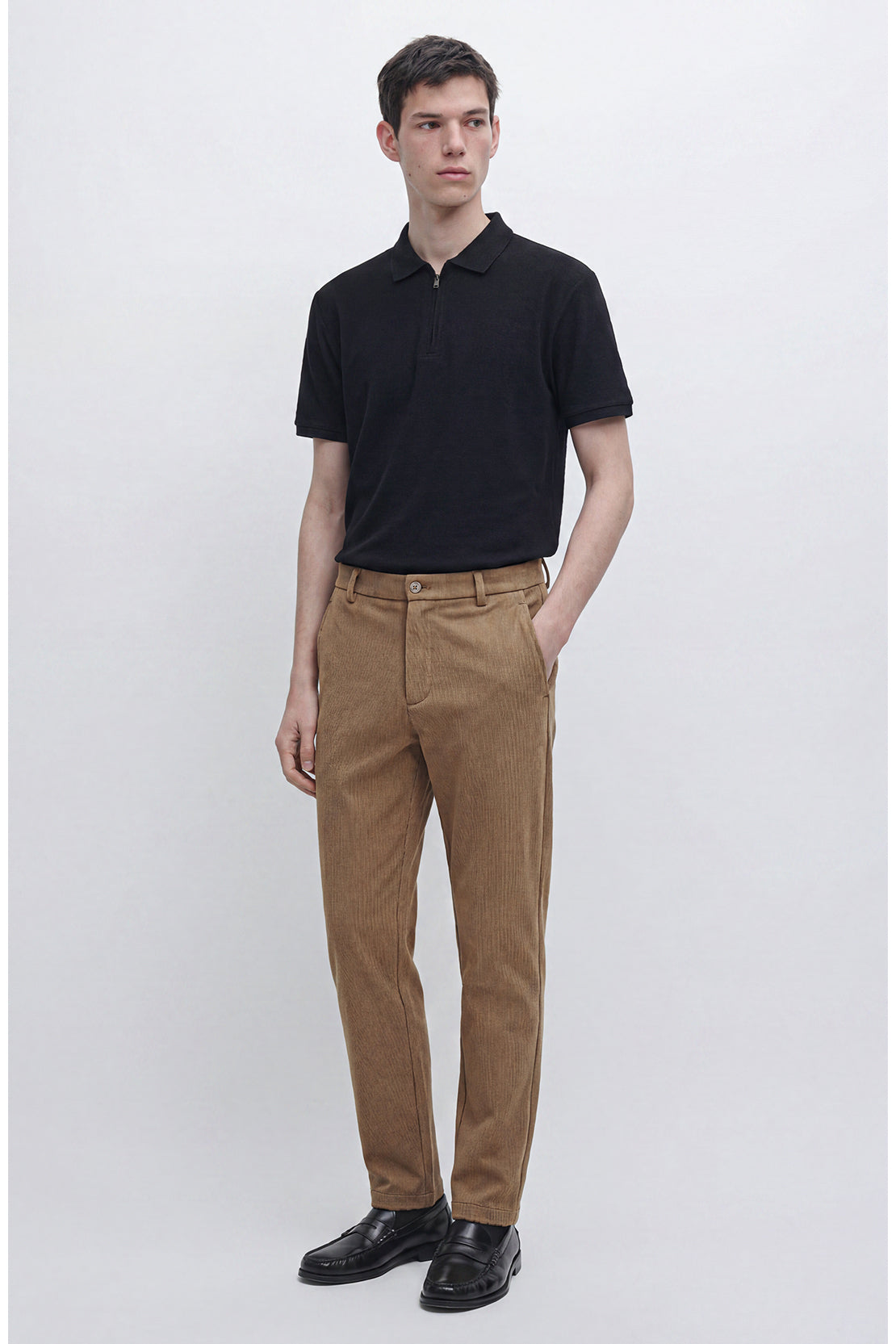 KOKO Waffle Tapered Pants – Light Brown