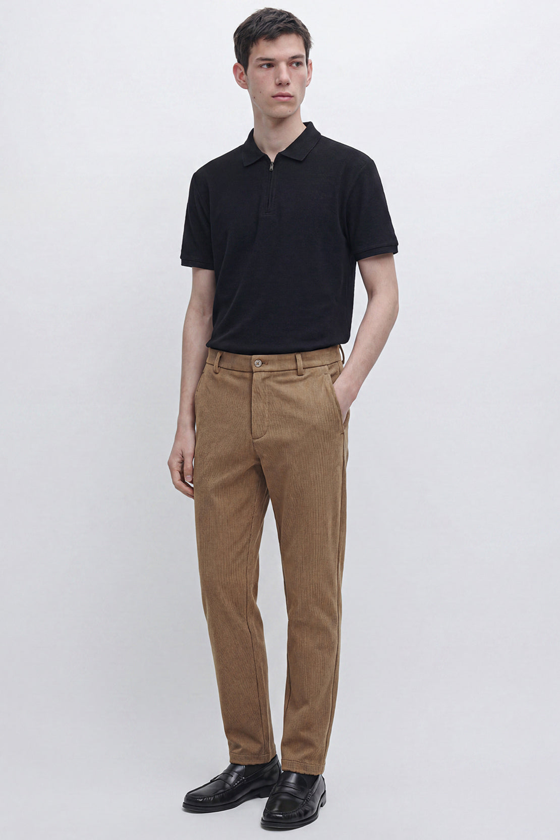 KOKO Waffle Tapered Pants – Light Brown