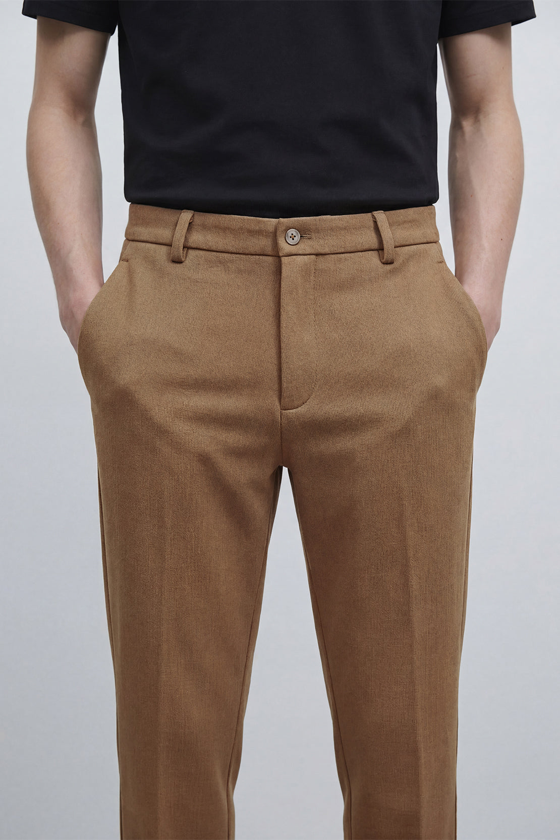 KOKO Waffle Tapered Pants – Light Brown