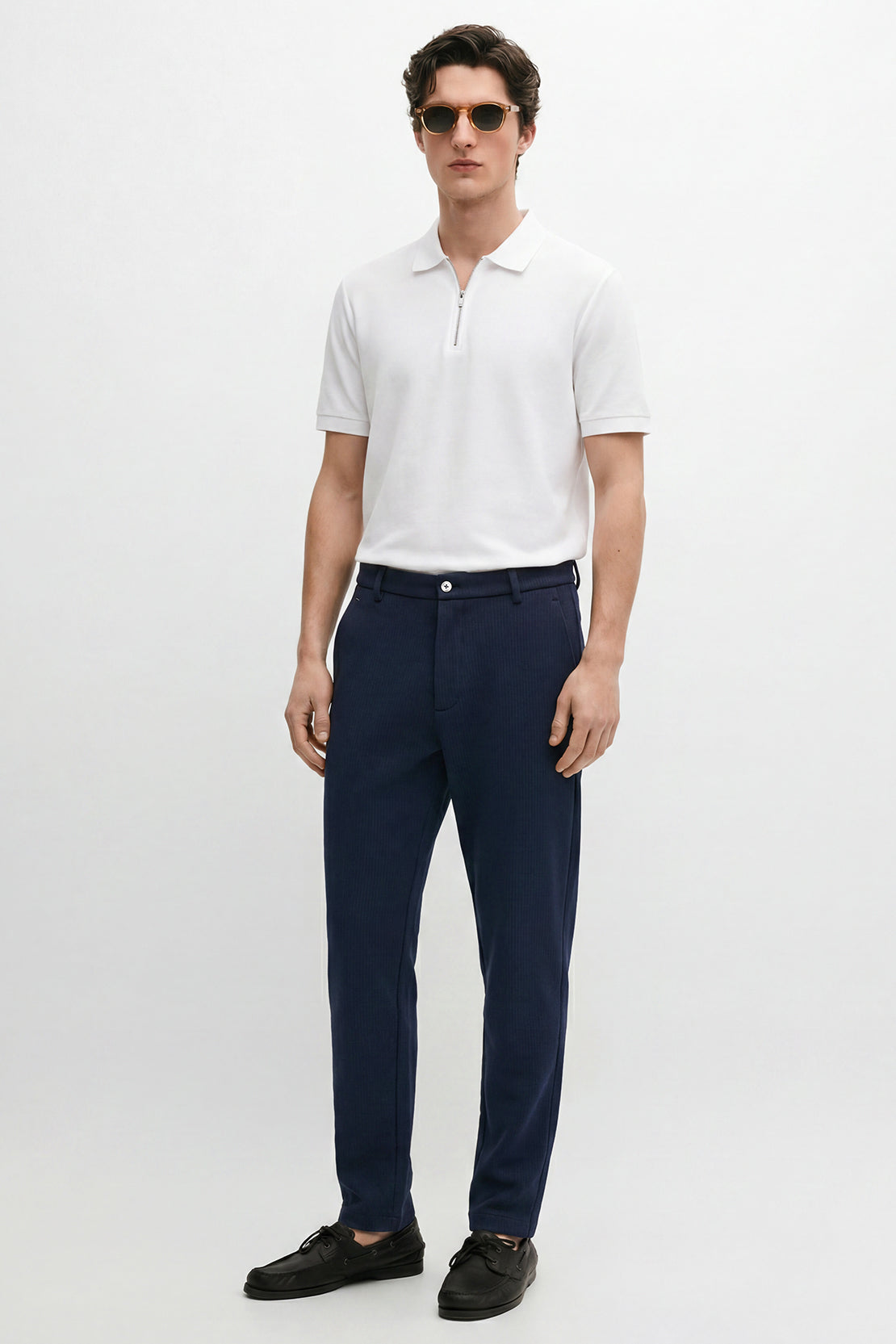 KOKO Waffle Tapered Pants – Navy Blue