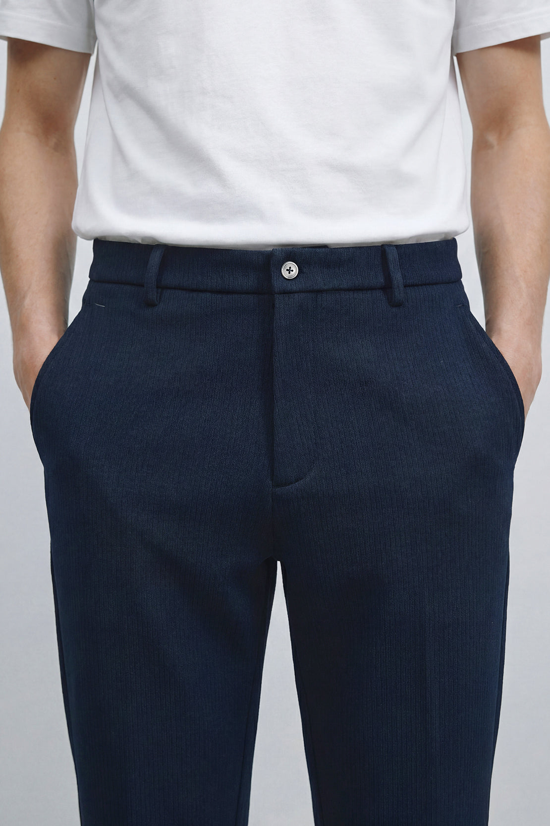 KOKO Waffle Tapered Pants – Navy Blue