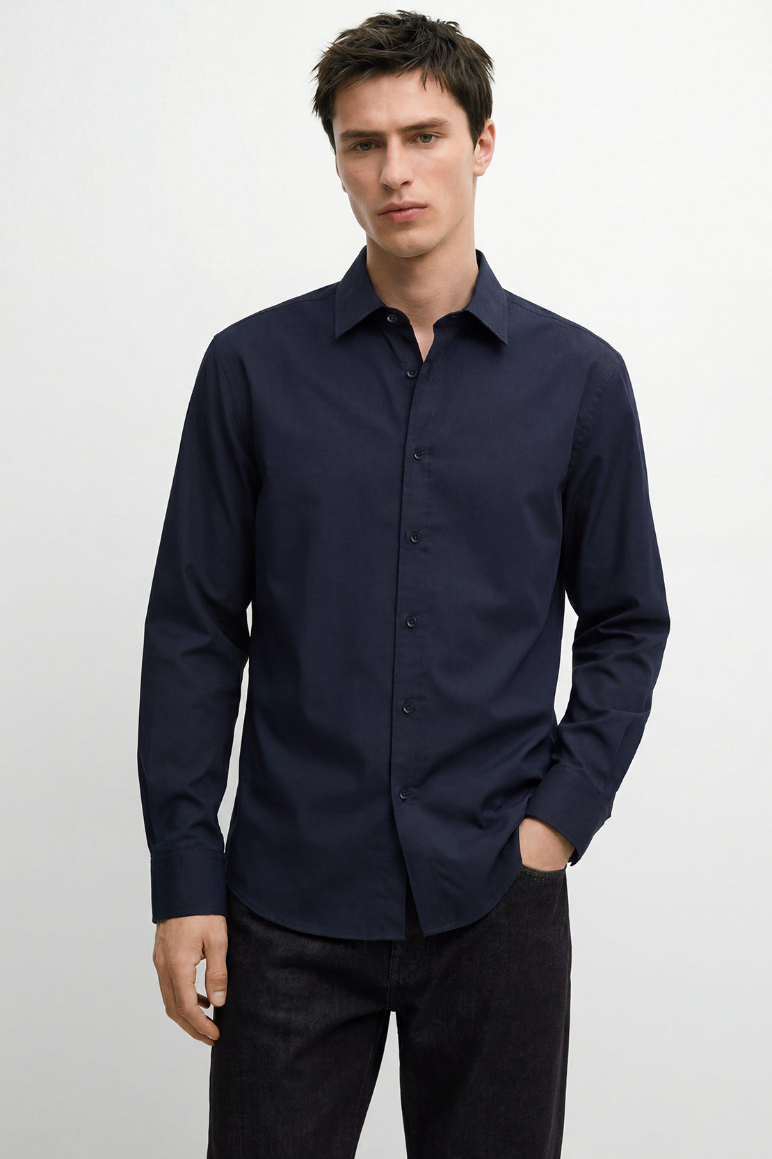 KOKO Pure Ease Button Down Shirt – Navy