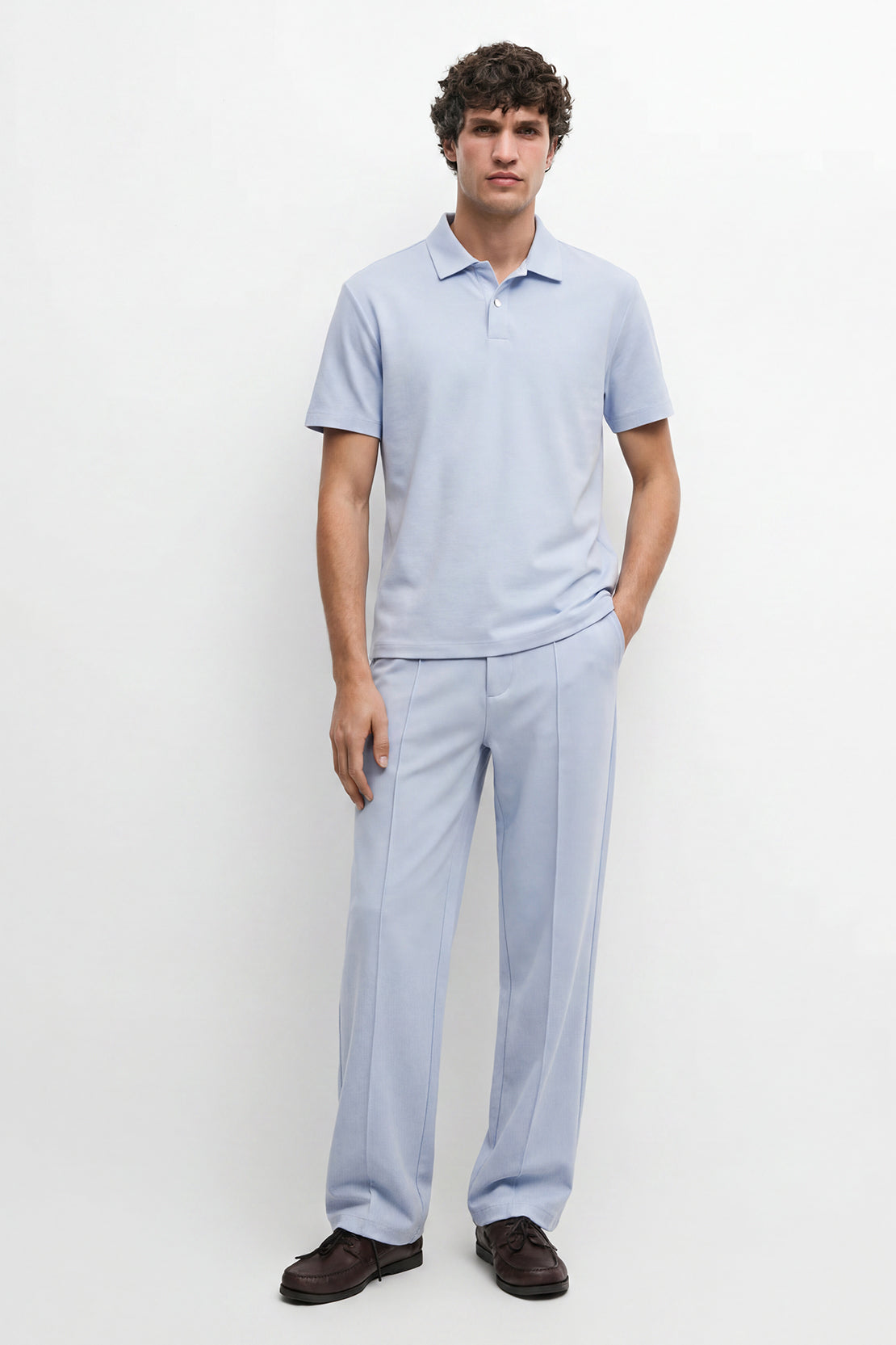 KOKO Sheen Modal Polo – Soft Blue