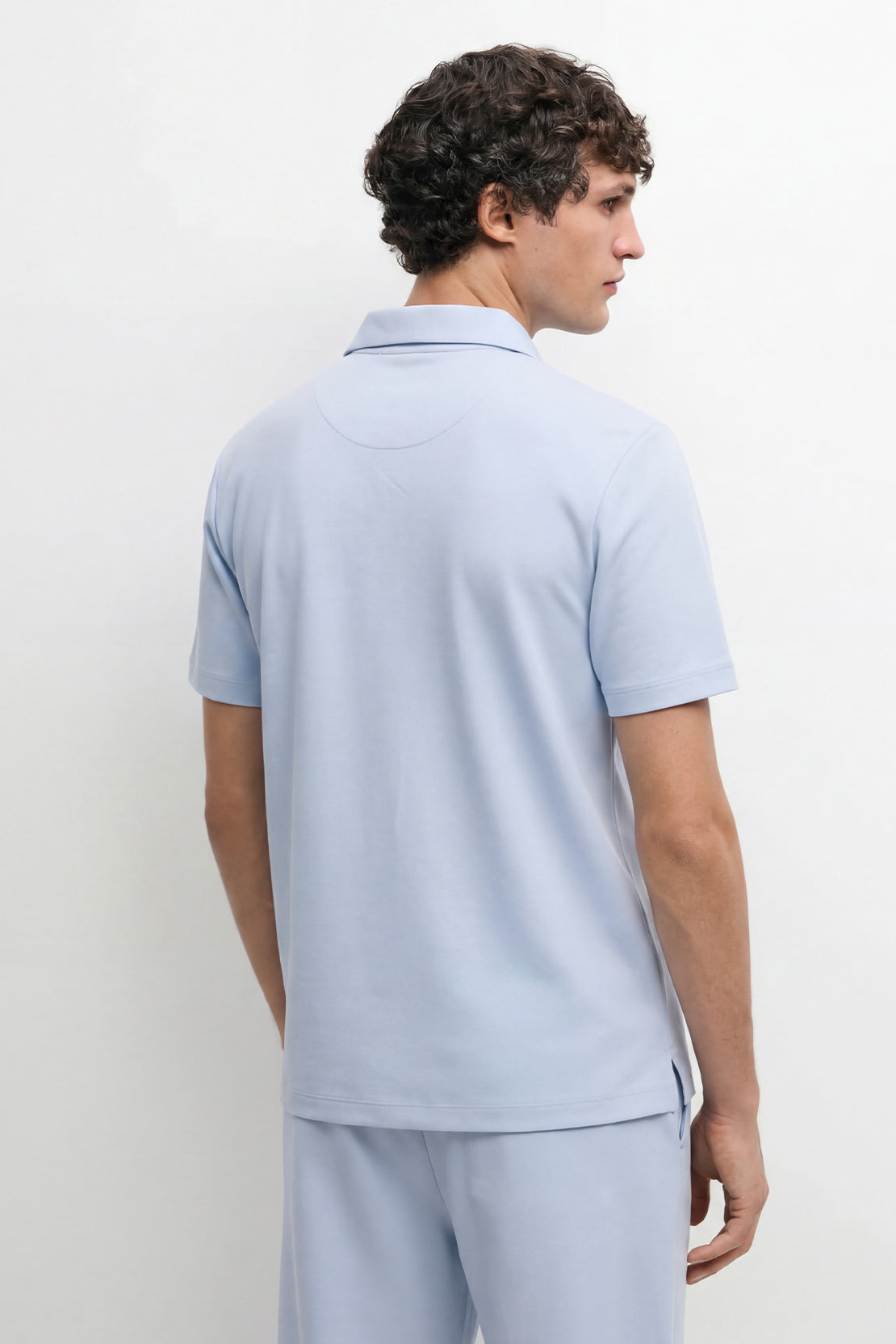 KOKO Sheen Modal Polo – Soft Blue
