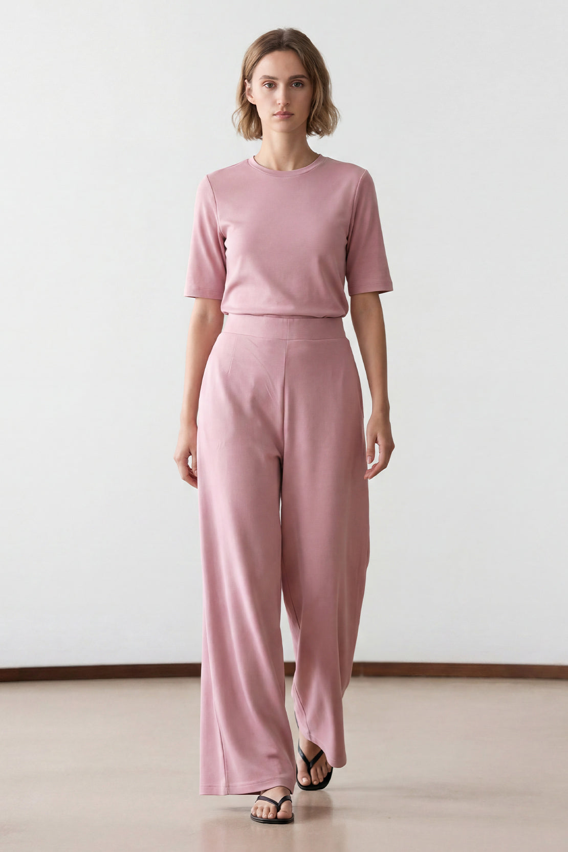 KOKO Modal Blend Wide Leg Pants – Pink