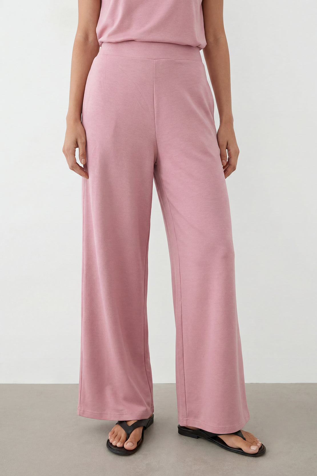 KOKO Modal Blend Wide Leg Pants – Pink