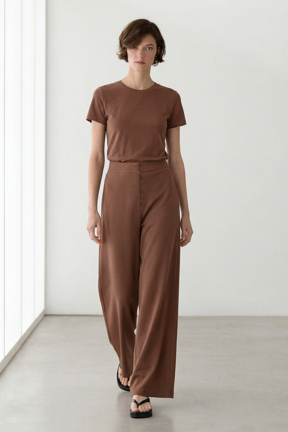 KOKO Modal Blend Wide Leg Pants – Taupe