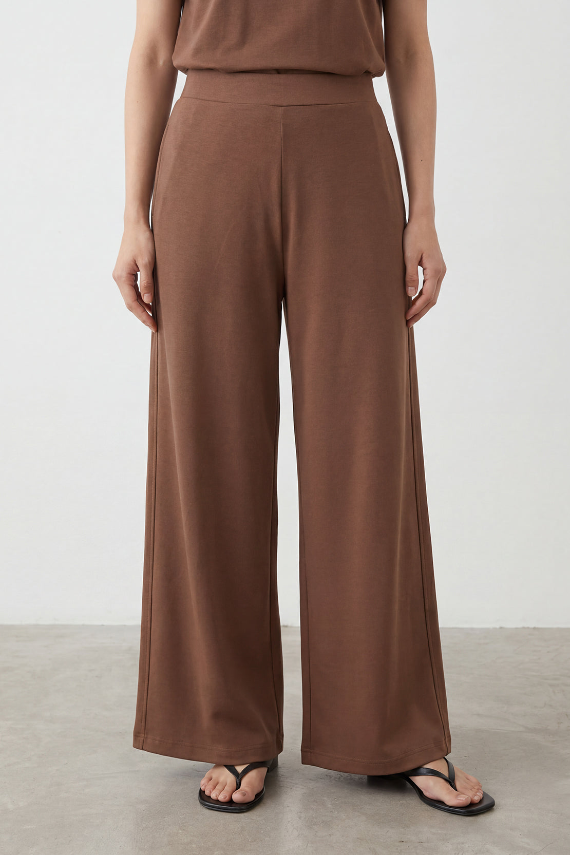 KOKO Modal Blend Wide Leg Pants – Taupe