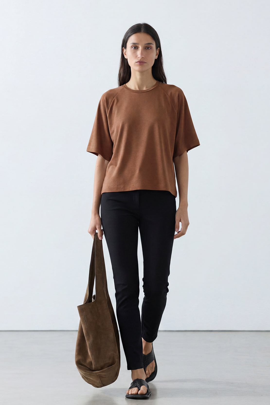 KOKO Modal Blend Relaxed Fit Top – Brown