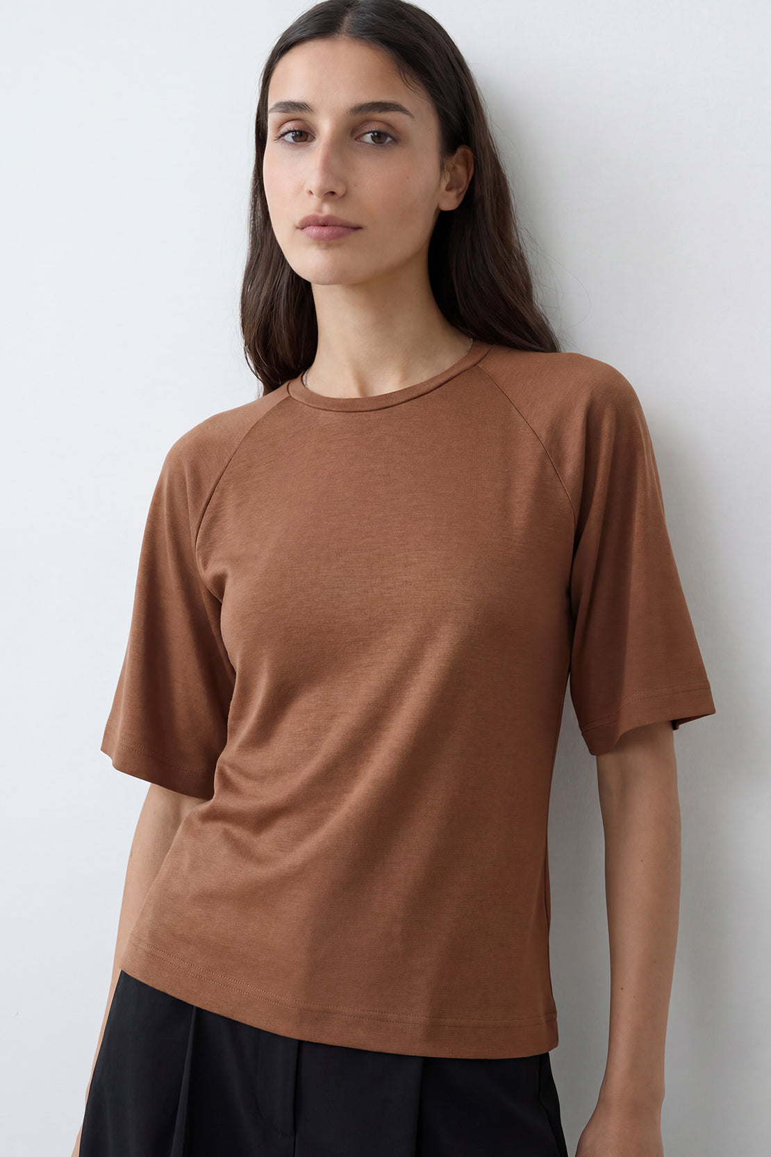 KOKO Modal Blend Relaxed Fit Top – Brown