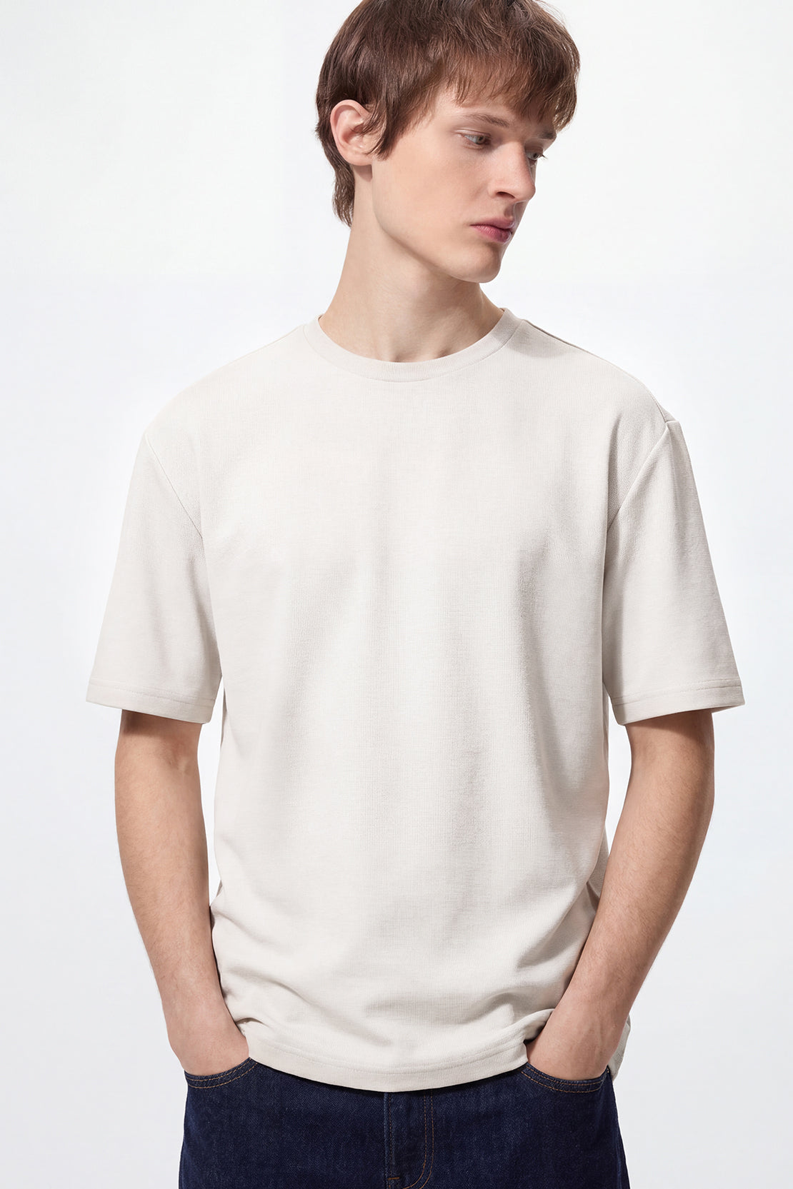 KOKO MIG Sand Washer Drop Shoulder T-shirt – White